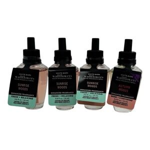Bath & Body Works Wallflowers Sunrise Woods & Autumn Woods Refill Bundle 4